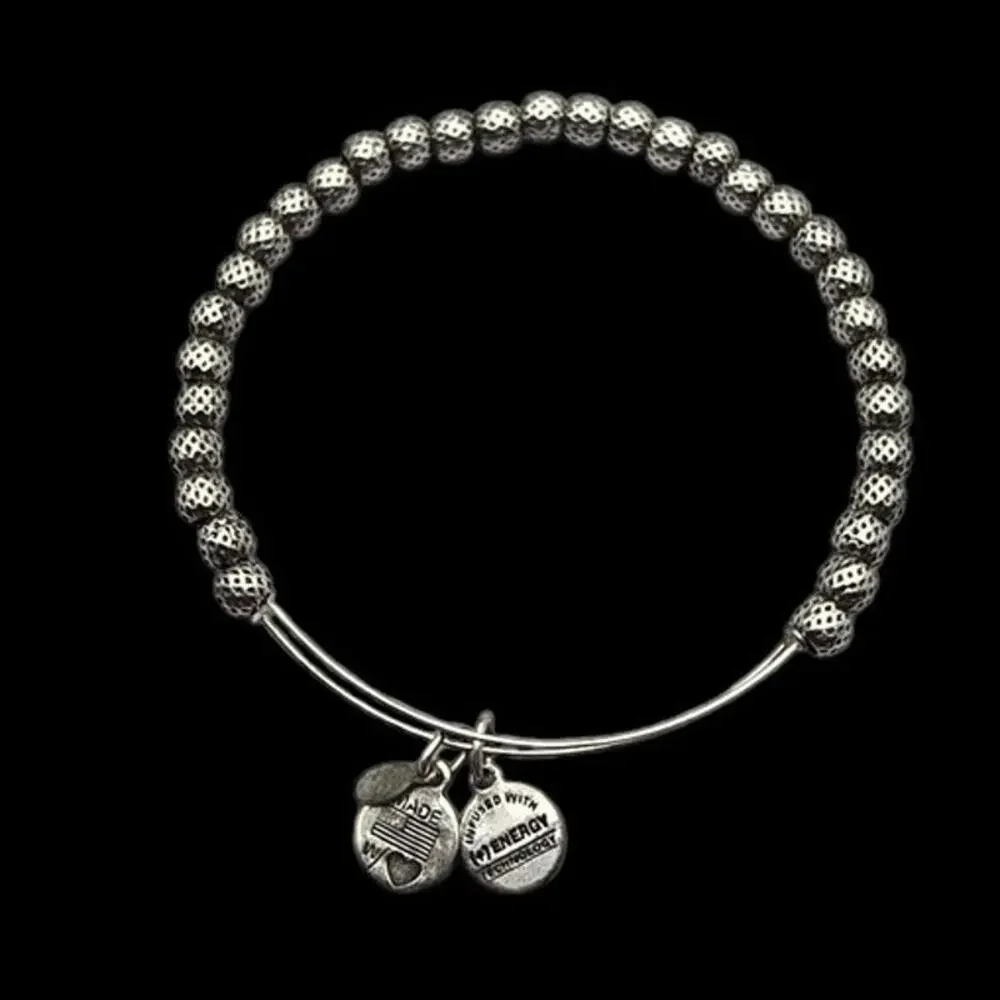 Alex and Ani Beaded Silver-Tone Energy Charm Bracelet - Picture 8 of 9